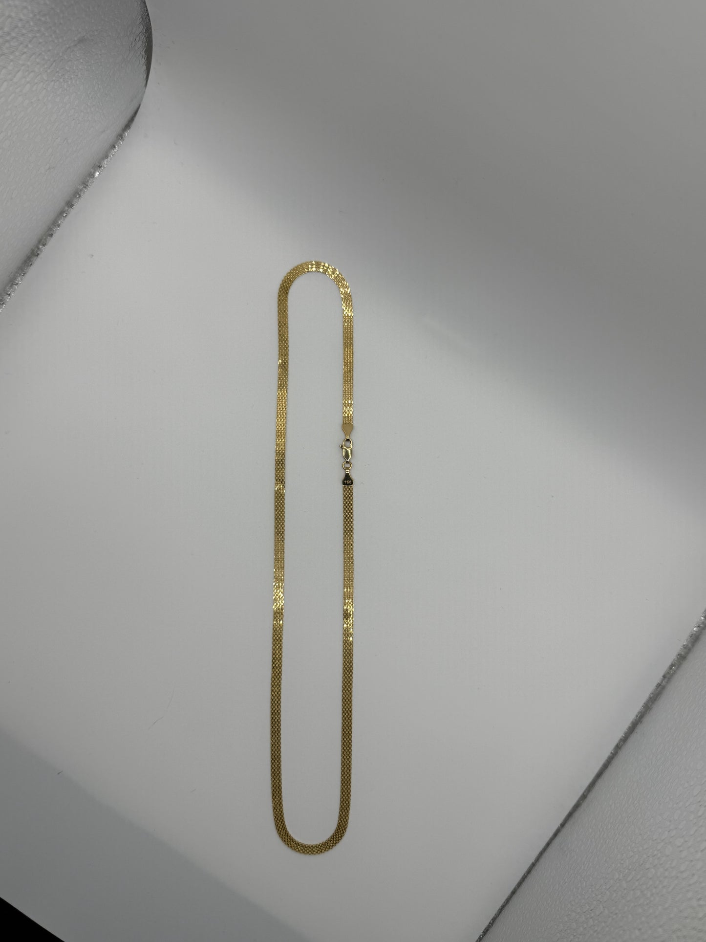 18K Italian Gold Mirror Link Chain (50cm/20") - Premium Jewelry