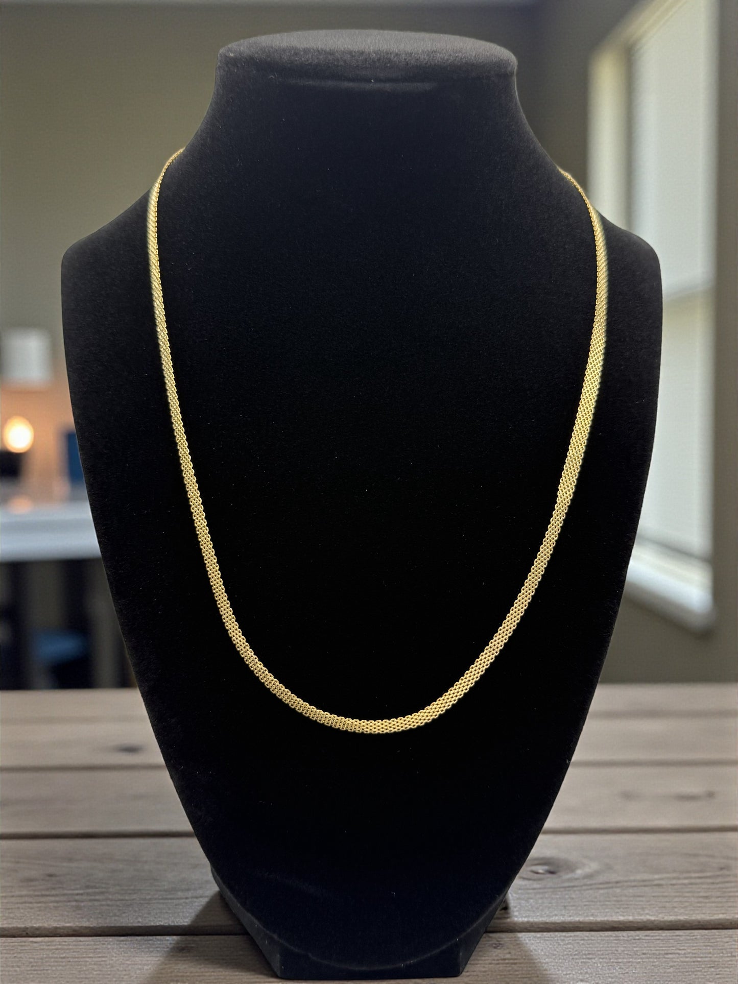 18K Italian Gold Mirror Link Chain (50cm/20") - Premium Jewelry