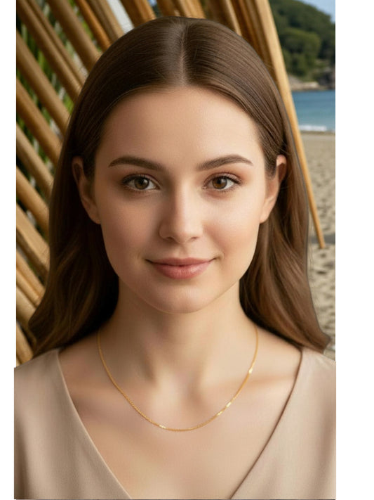 18K Italian Gold Double Link Chain - 16" (1.27g)