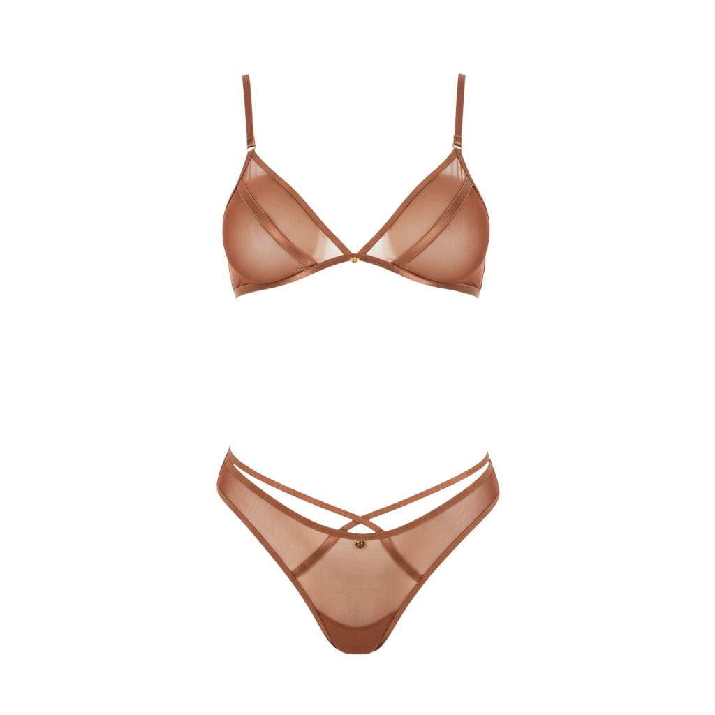 Lingerie Set with Mesh Details and Adjustable Straps CON167