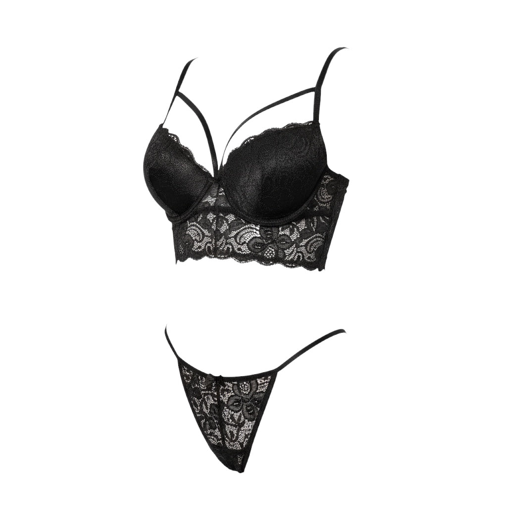 Lace Lingerie Set with Strappy Details | Sexy & Sophisticated Women’s Lingerie CON90