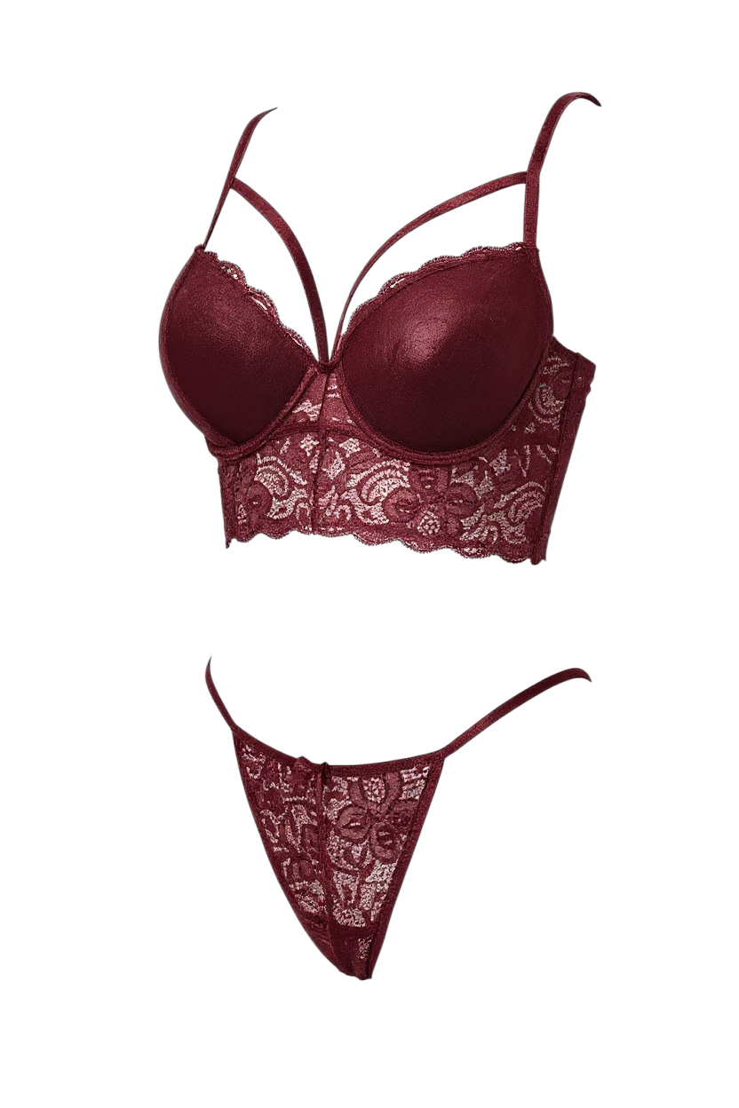 Lace Lingerie Set with Strappy Details | Sexy & Sophisticated Women’s Lingerie CON90