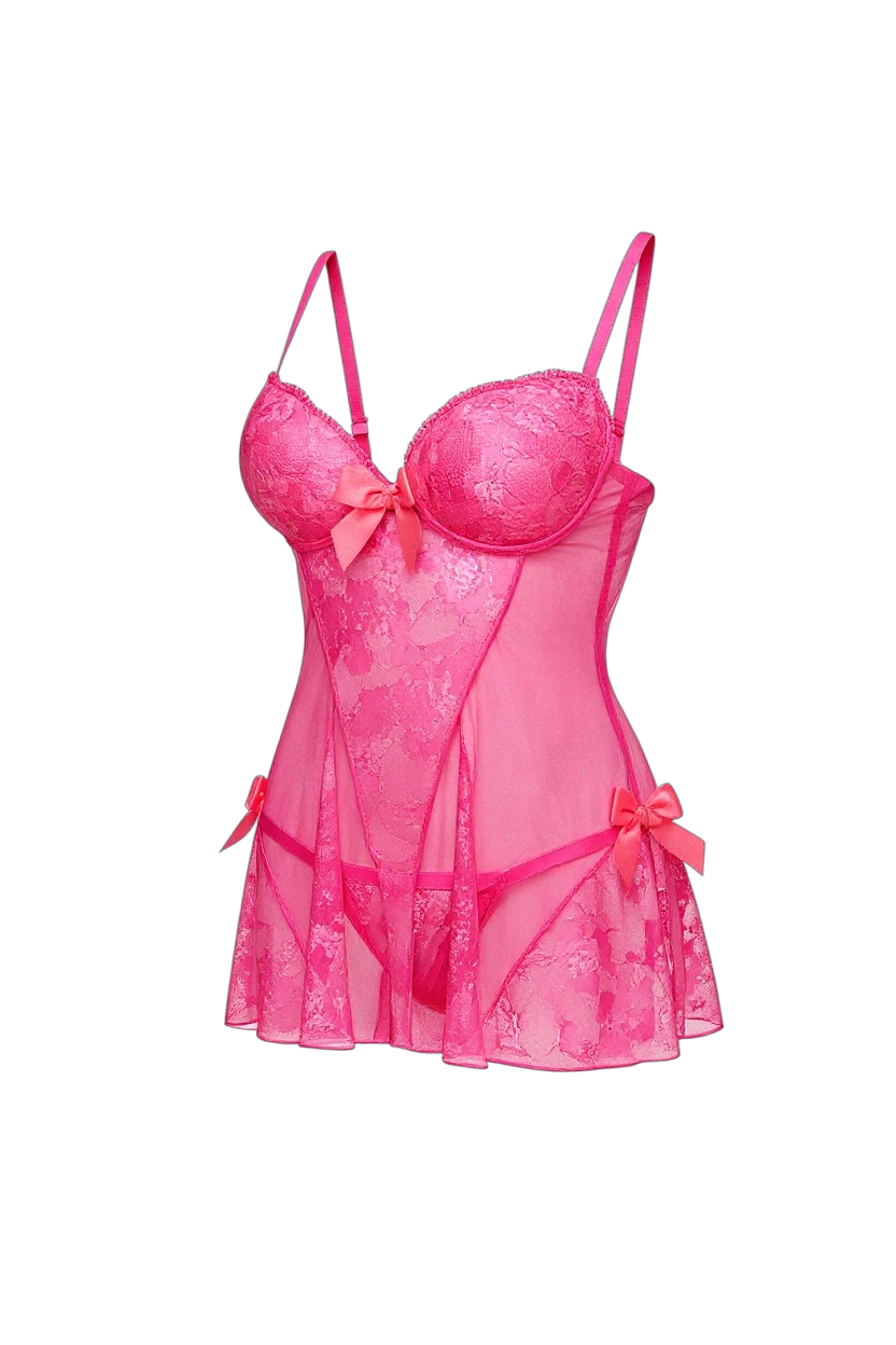 Lace and Sheer Mesh Babydoll – Seductive and Provocative Lingerie for Confident Women BCV2