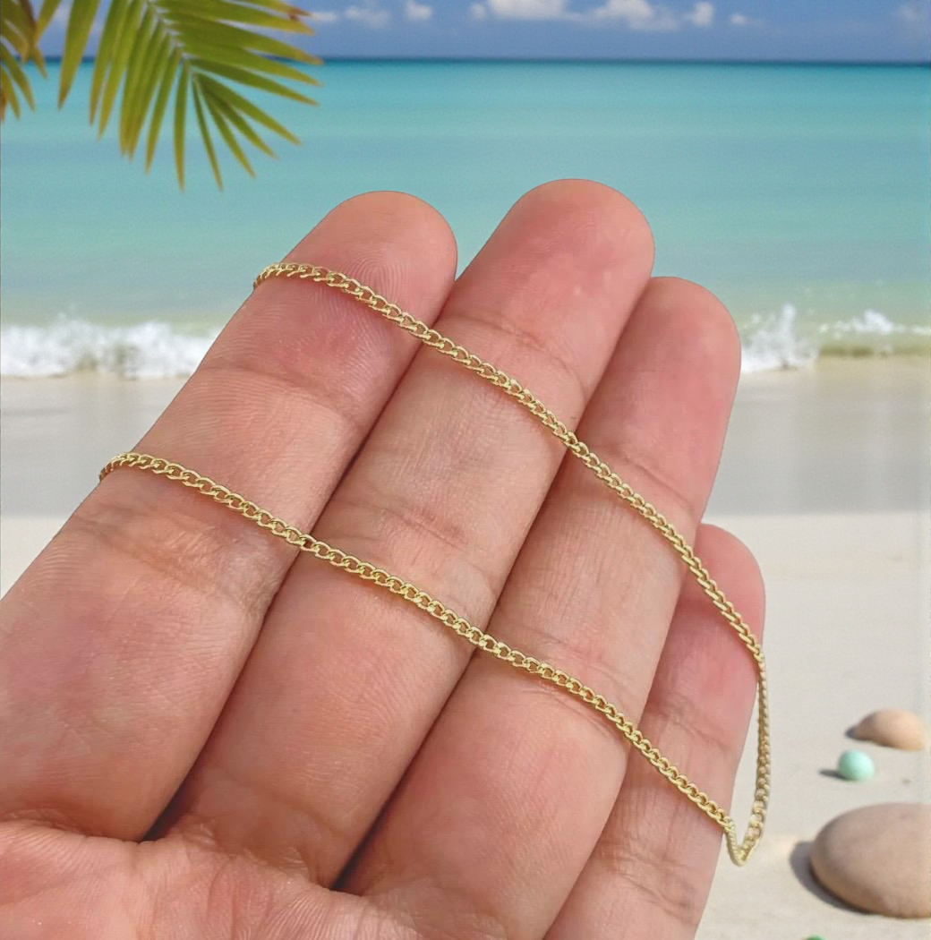 18K Italian Gold Mini Cuban Link Chain - 20" (2.20g)